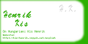 henrik kis business card